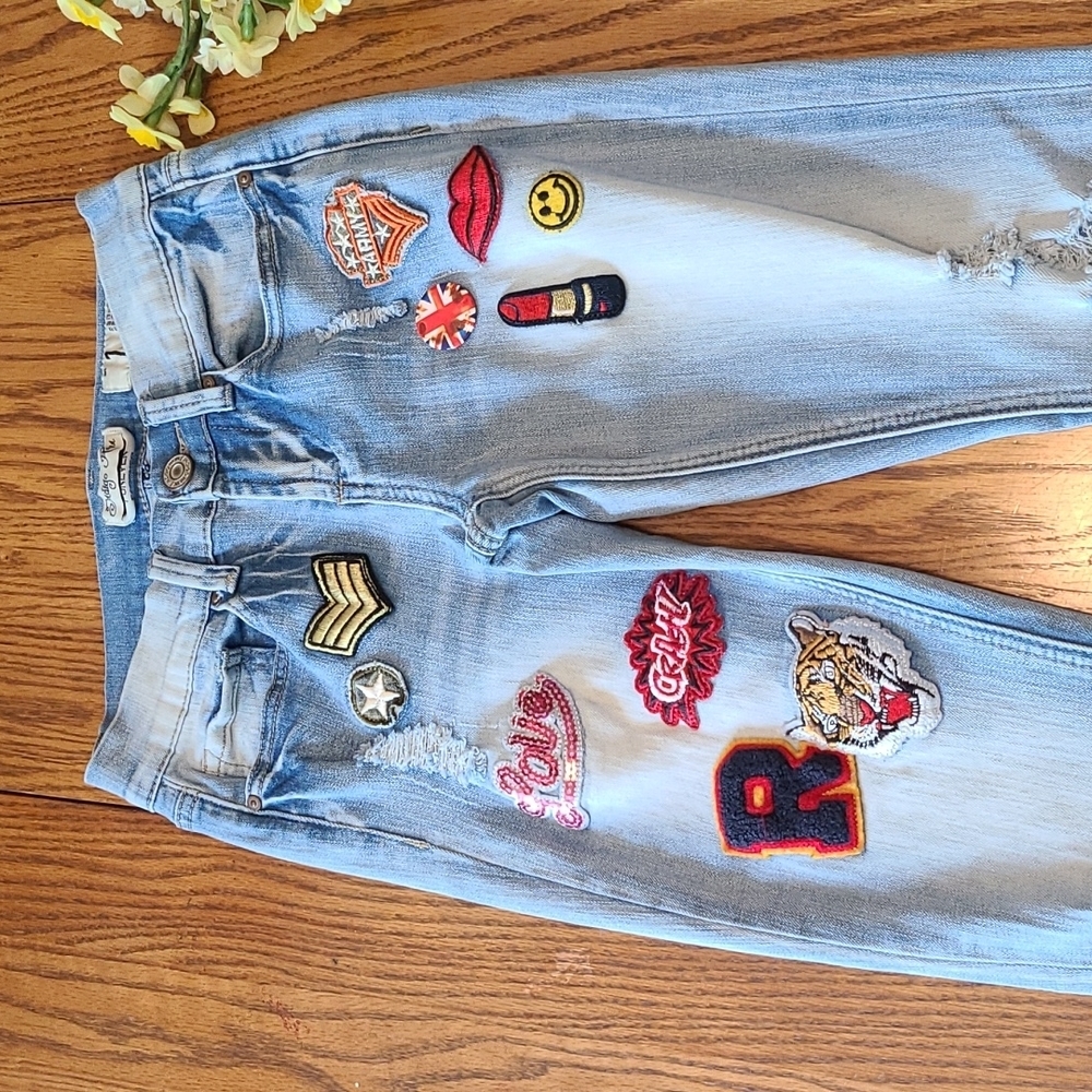 Indigo Rein Forever Jeans - Patches - Size 1 - Picture 3 of 9